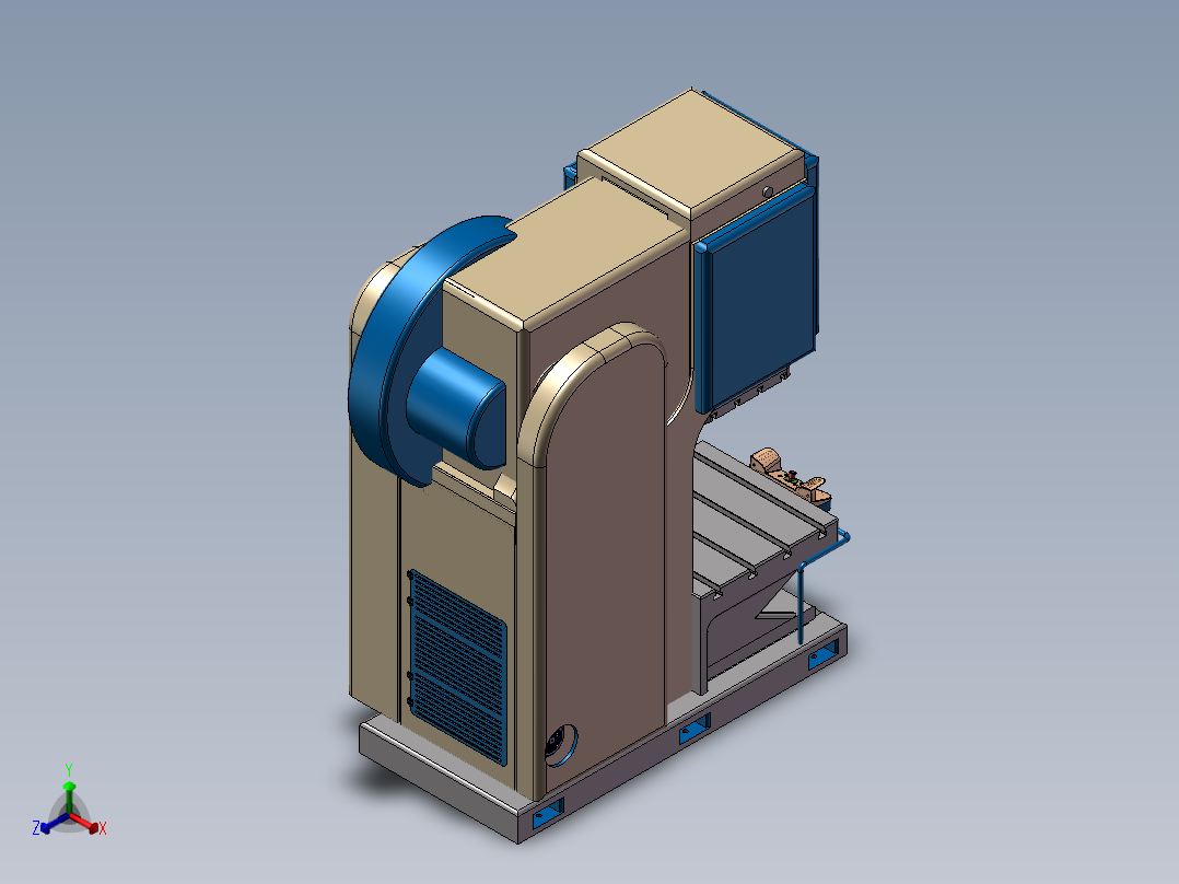 齿轮传动5轴数控冲床正等轴测图