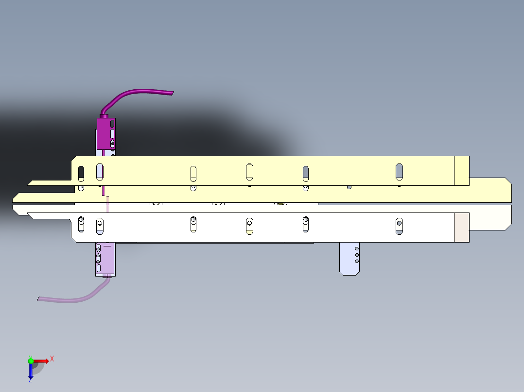 气动式散装电容成型机俯视图