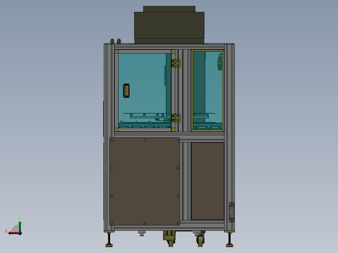 AGV升降转向输送（sw20可编辑+工程图+bom）后视图