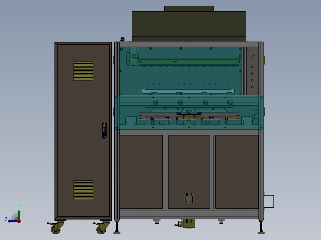 AGV升降转向输送（sw20可编辑+工程图+bom）右视图