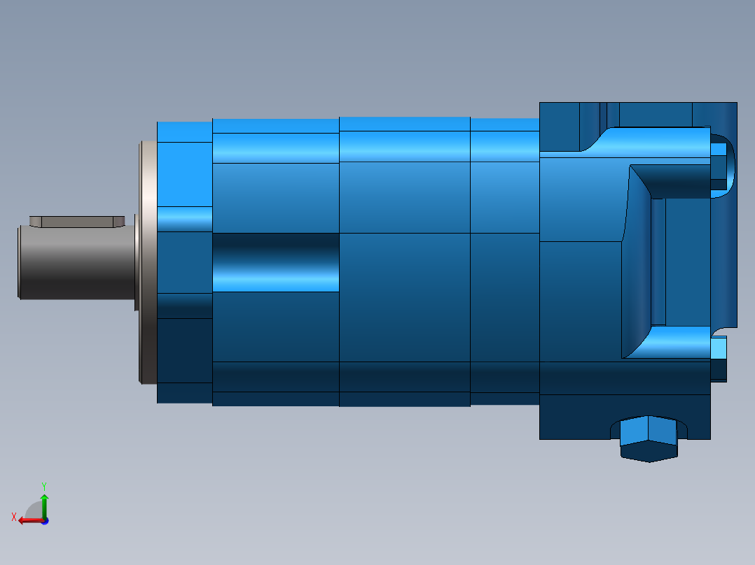 伊顿2K-130摆线液压马达平键标准轴后视图
