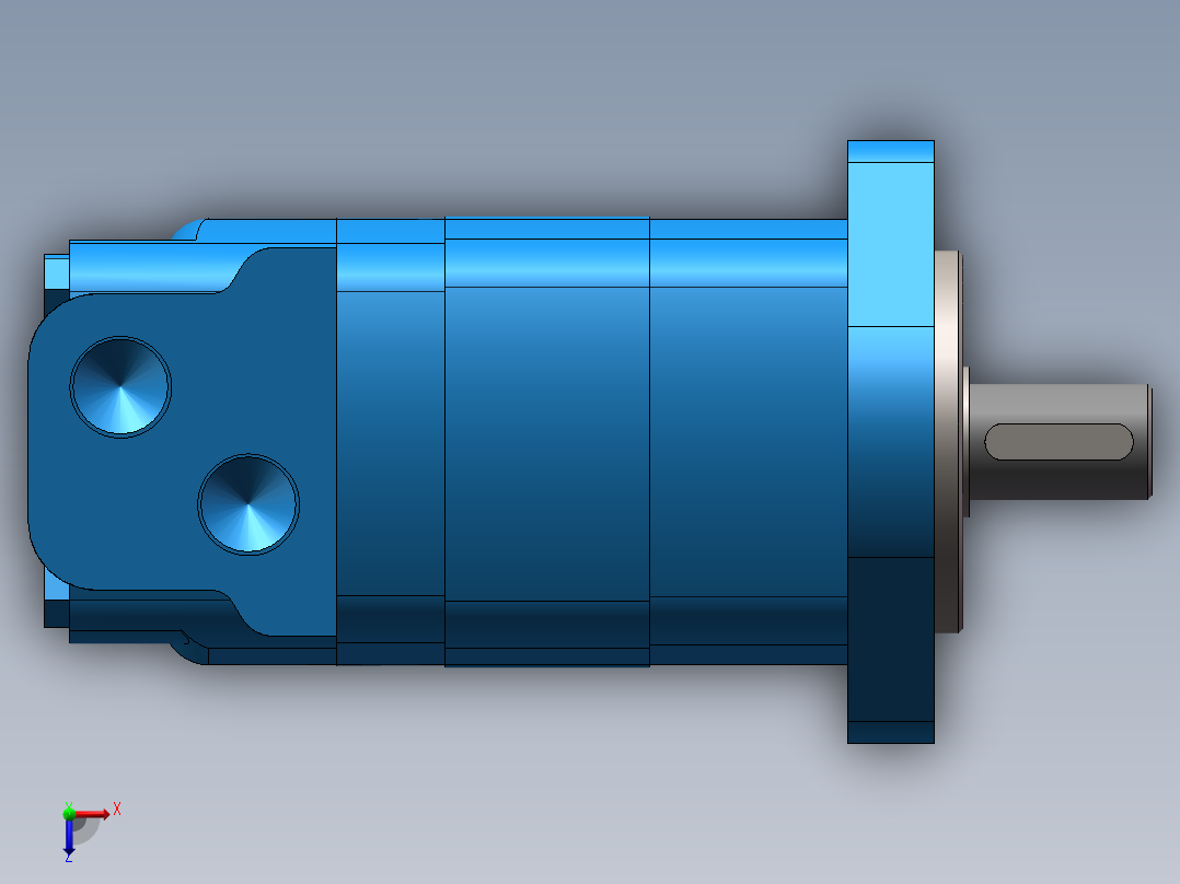 伊顿2K-130摆线液压马达平键标准轴俯视图