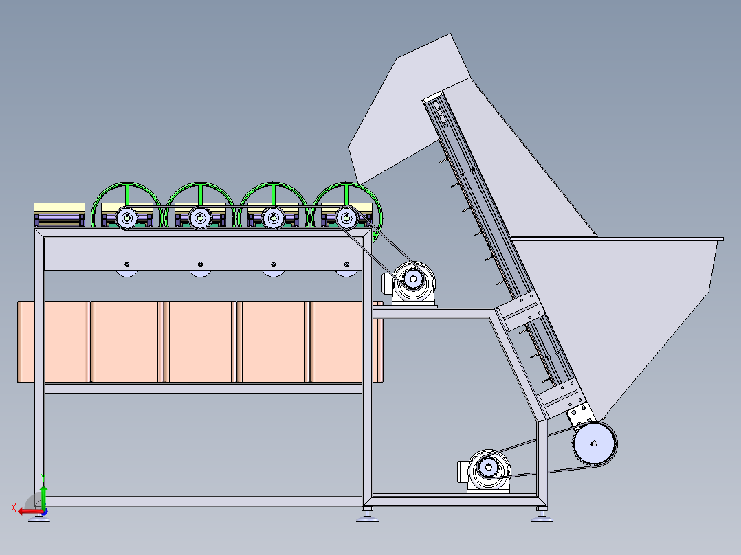 土豆筛选机后视图