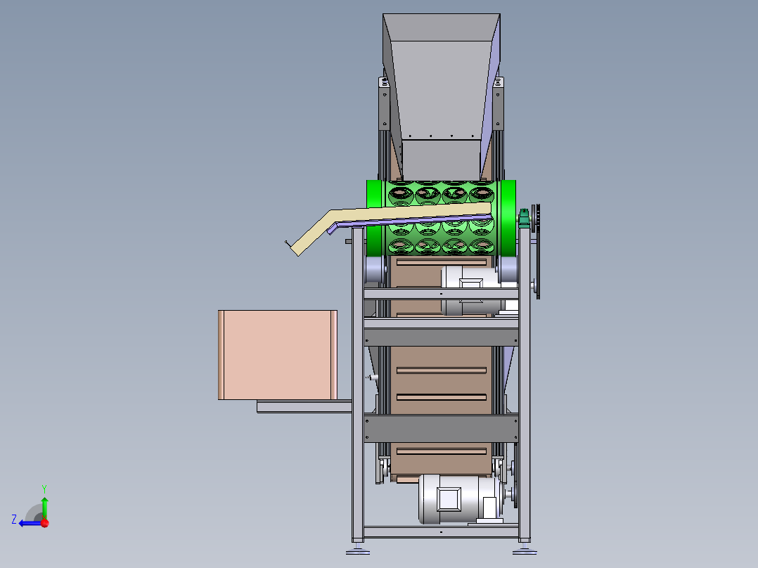土豆筛选机右视图