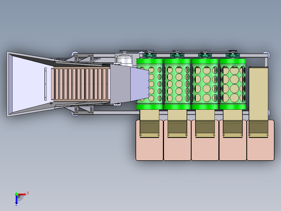 土豆筛选机俯视图