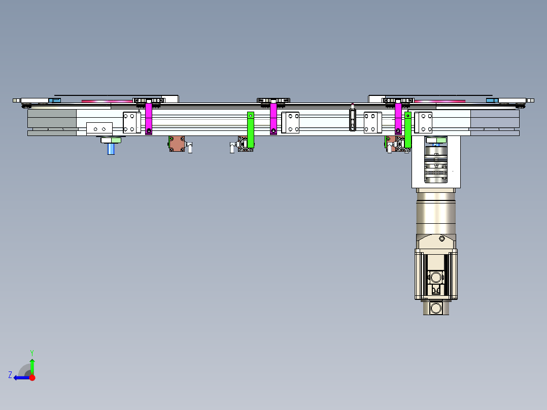 椭圆链条环形导轨输送线468宽循环线右视图