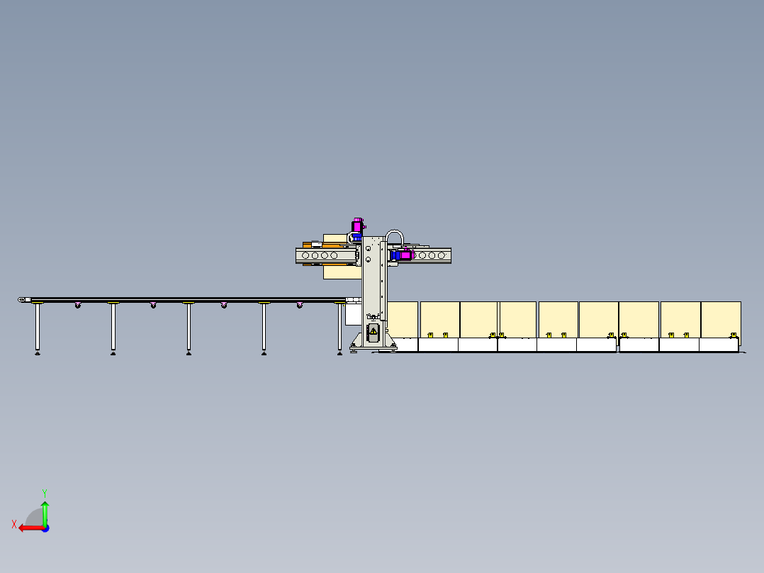 纸箱高低工序搬运线设计后视图