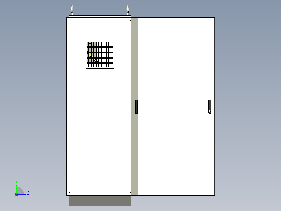 三柜组装双电源刀开关plc软启动控制柜 55719左视图