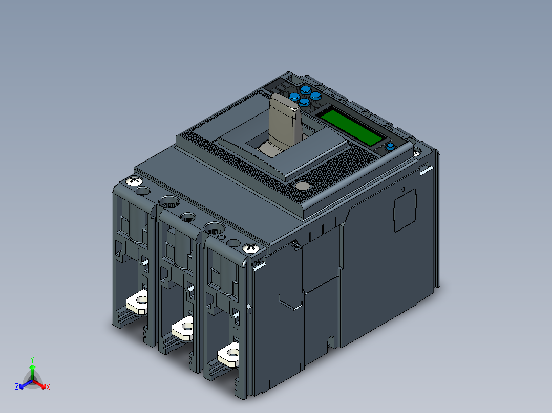 ABB MCCB SACE Tmax XT2 Ekip 电子脱扣单元正等轴测图