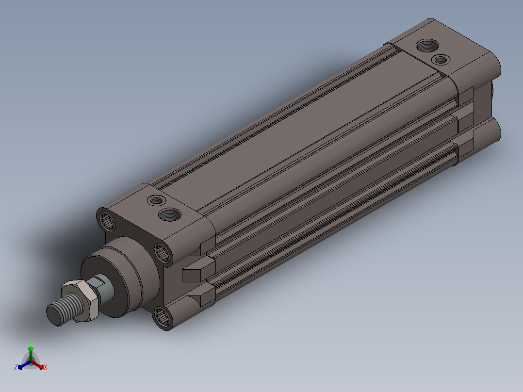 气缸直径 32x100正等轴测图