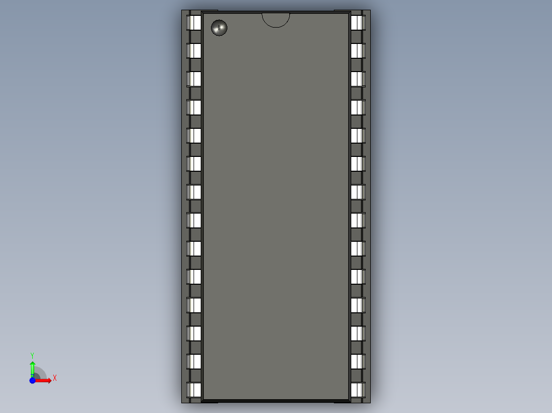 DIP28W 带IC插座前视图