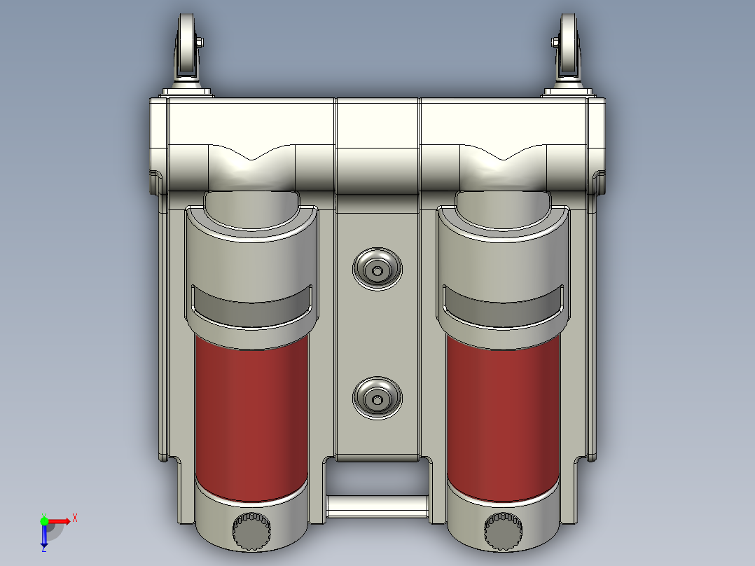 双瓶灭火装置俯视图