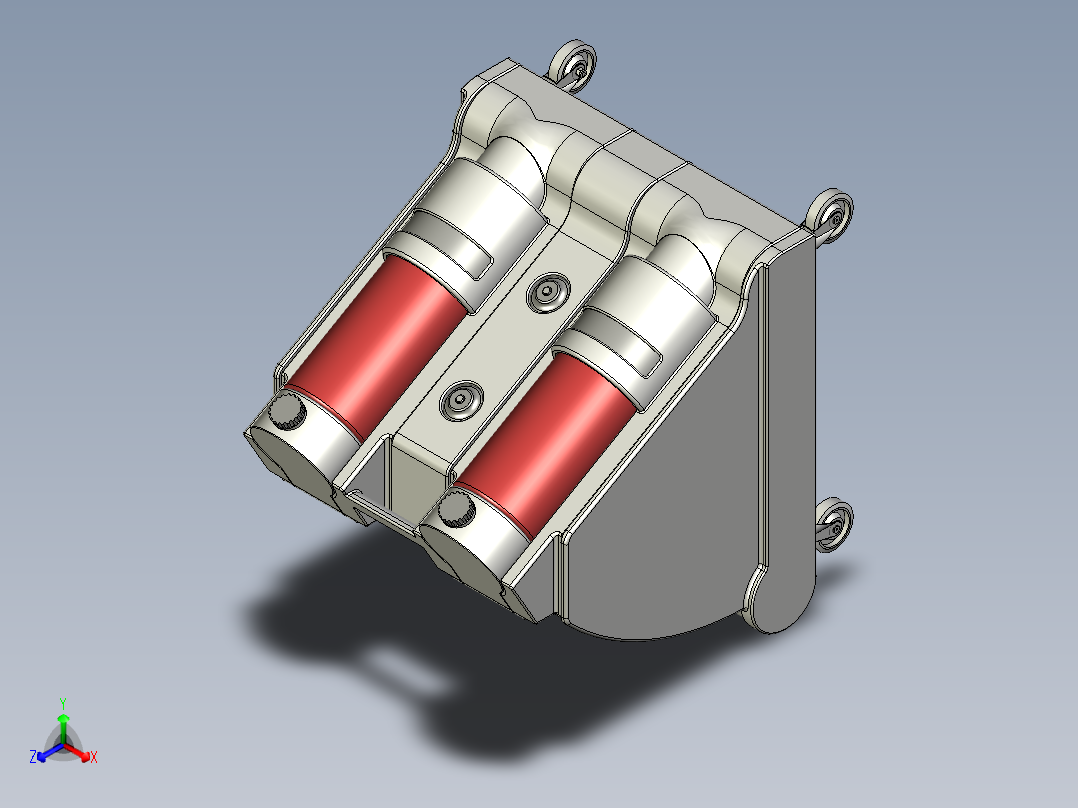 双瓶灭火装置正等轴测图