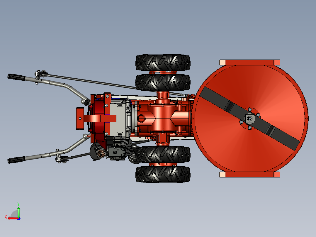 手扶拖拉机割草机（搭载本田GX390发动机）后视图