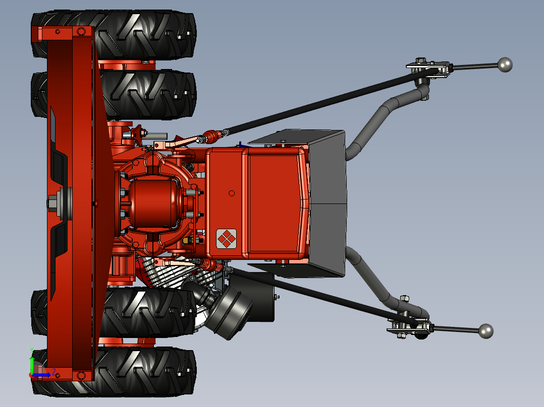 手扶拖拉机割草机（搭载本田GX390发动机）左视图