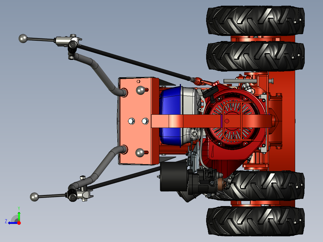 手扶拖拉机割草机（搭载本田GX390发动机）右视图