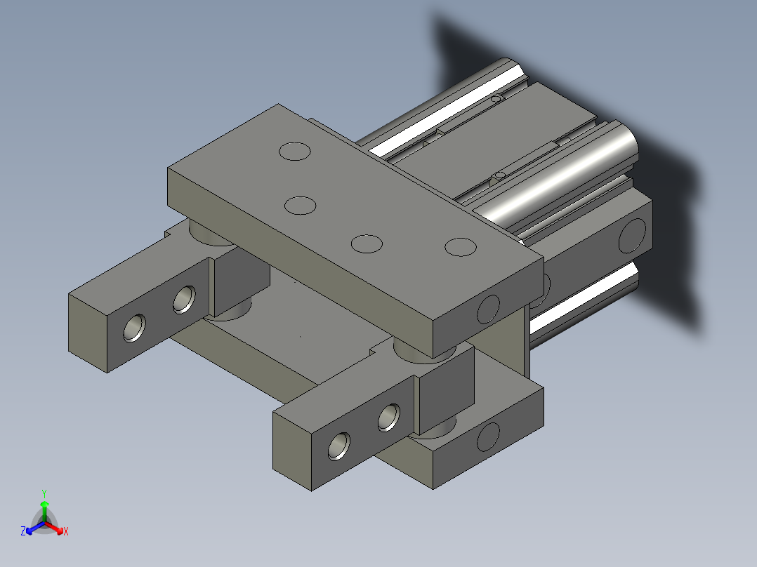MHT2-40DZ-M9N(0_0)指型气爪正等轴测图