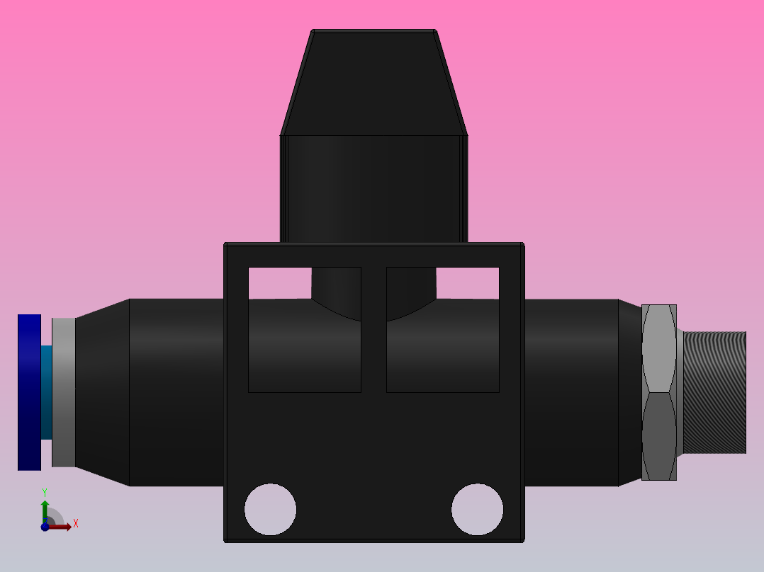 HVFS-G 由插管流向螺纹端型-G螺纹[HVFS06-G01(B)]右视图