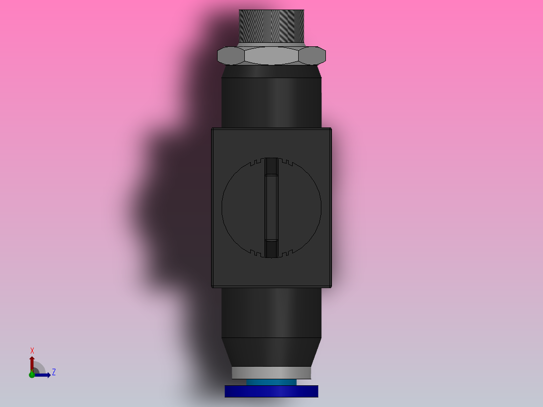 HVFS-G 由插管流向螺纹端型-G螺纹[HVFS06-G01(B)]俯视图