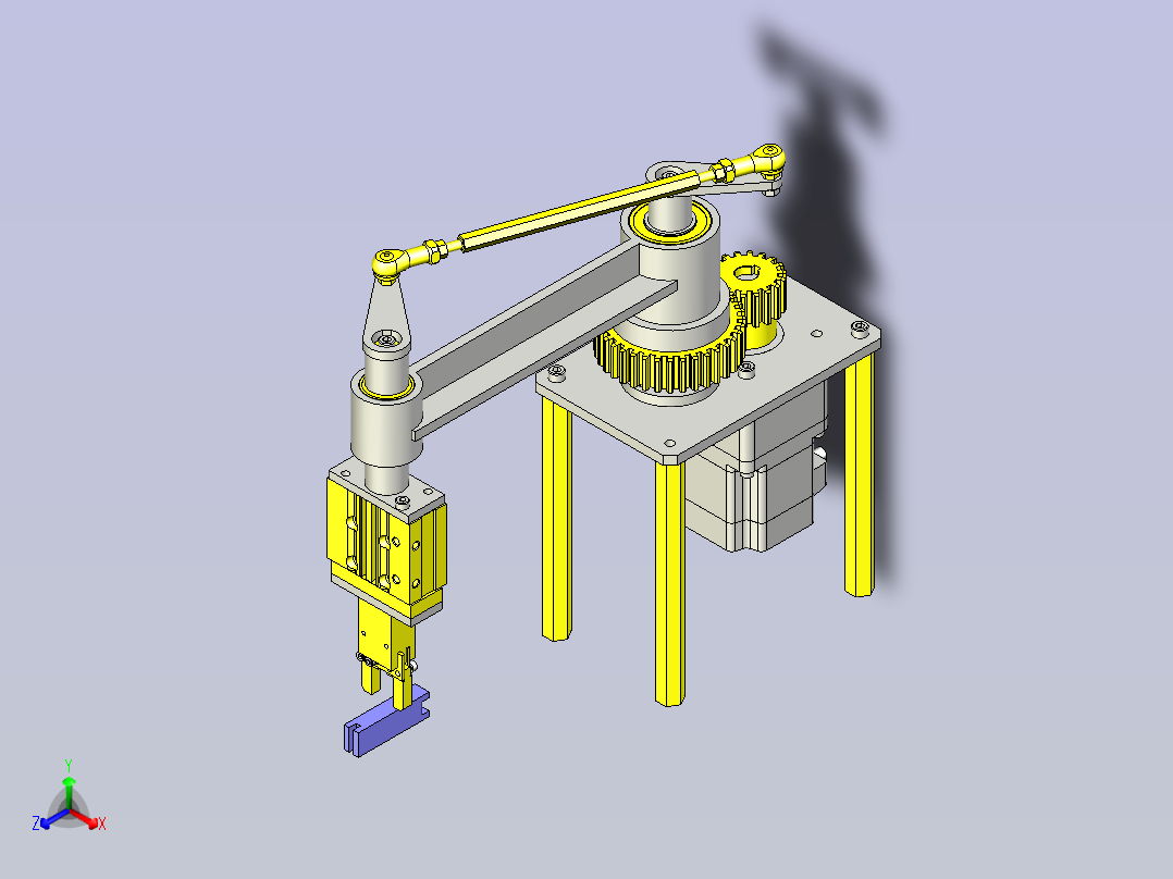 一款工件反转转移机构3D图纸主视图