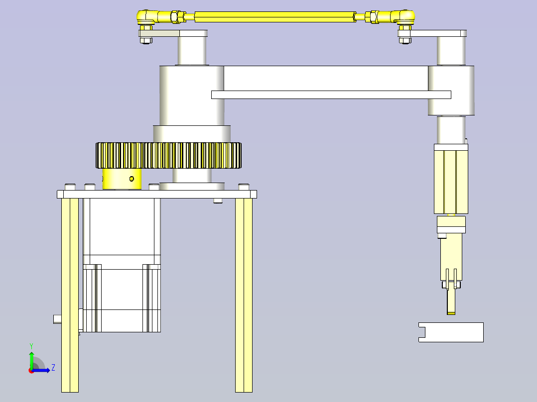 一款工件反转转移机构3D图纸左视图