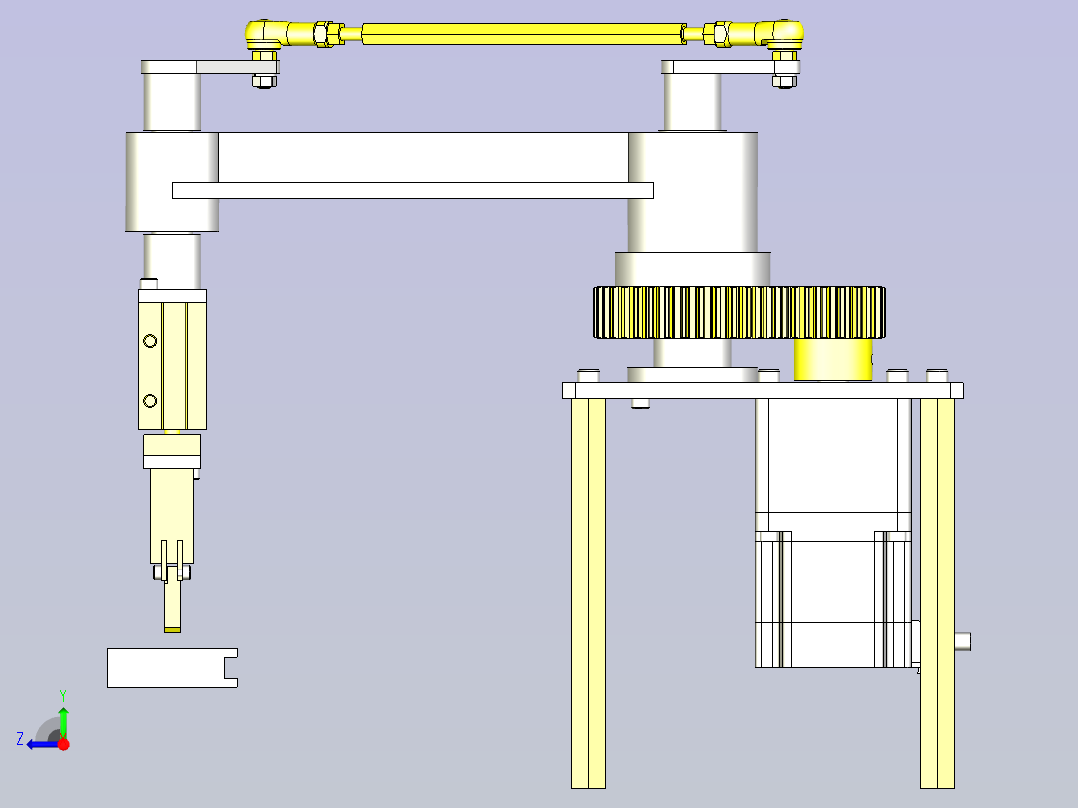 一款工件反转转移机构3D图纸右视图