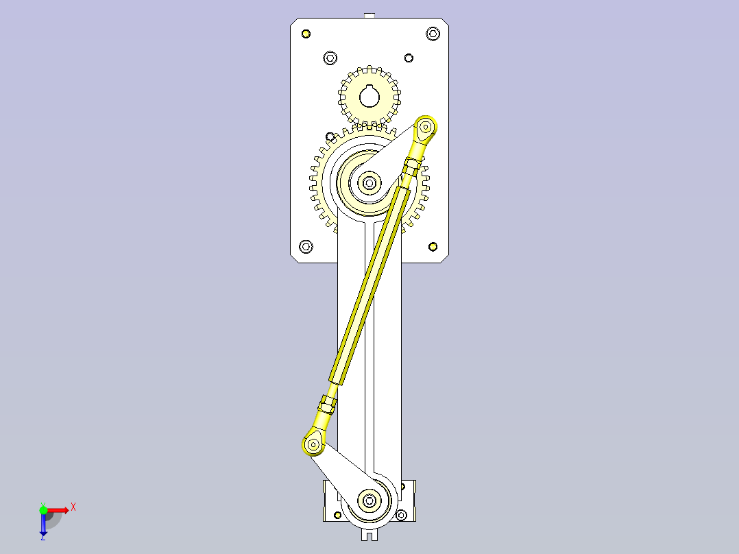 一款工件反转转移机构3D图纸俯视图