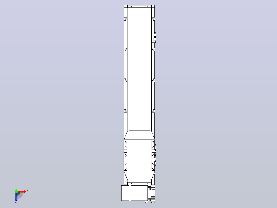 机器人皮带驱动直线轴TPA-GCB-150-P80-L550-LP-M75-N3俯视图