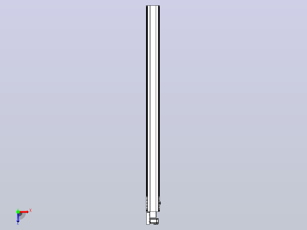 皮带直线轴半封闭可选导轨TPA-HNB-202D-140-L2750-ML-Y-P75-N3俯视图