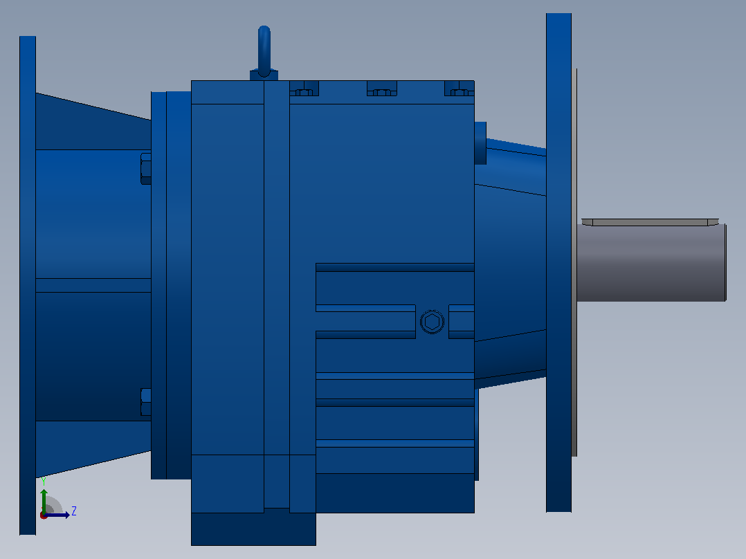 RF107ZP斜齿轮减速机RF107-8.07-M1-P225-Φ450左视图