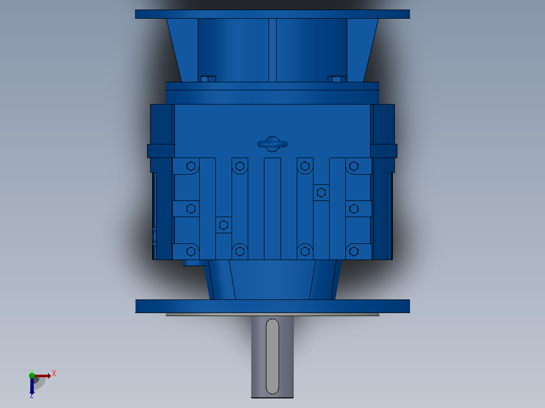 RF107ZP斜齿轮减速机RF107-8.07-M1-P225-Φ450俯视图