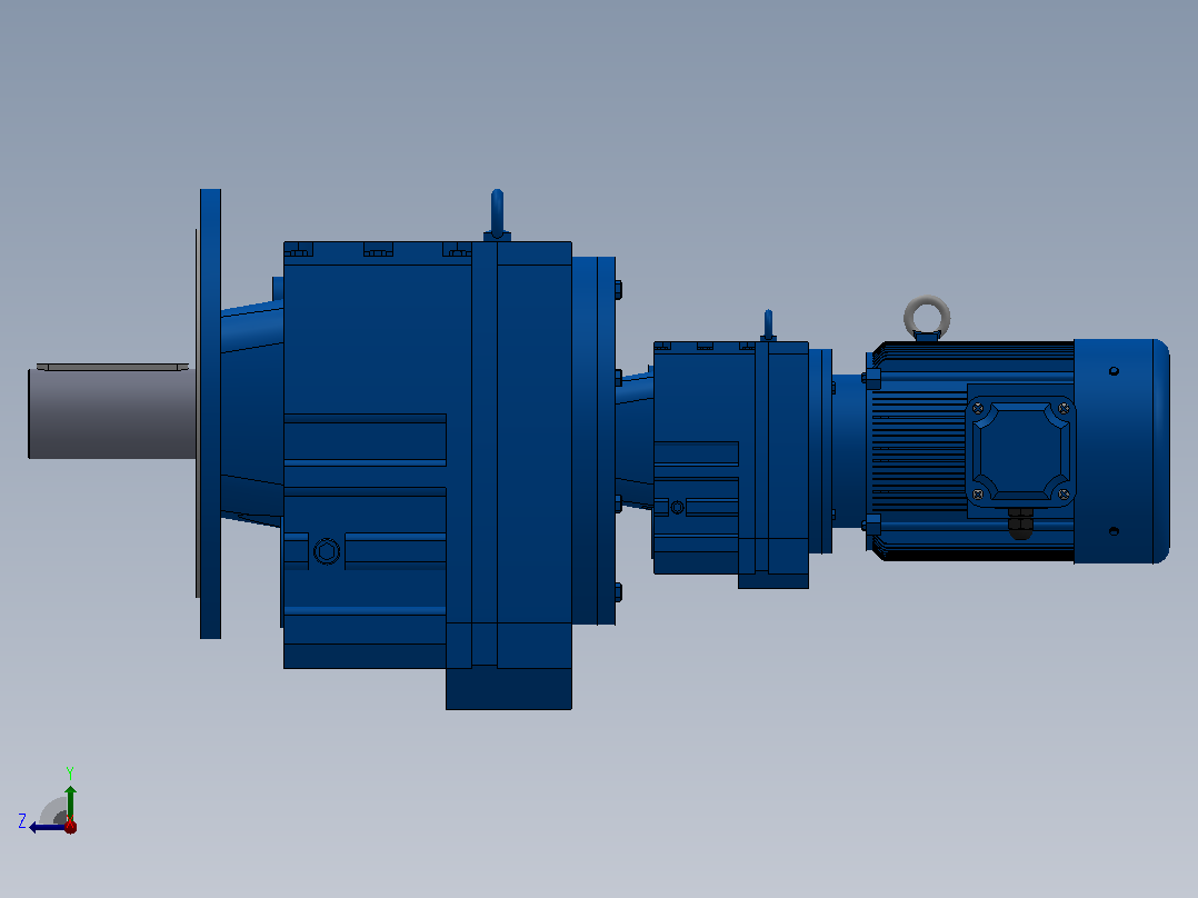 RF147R87法兰轴伸式组合型斜齿轮减速机RF147R87-Y5.5-4P-132S-M1-0°-Φ550右视图