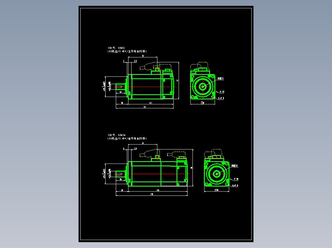 JSCC精研伺服电机CAD 60MS3 60MS4