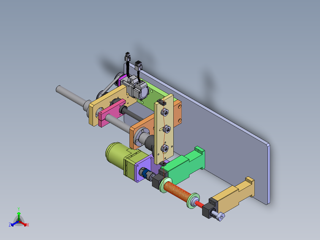 伺服缠绕机构sw20正等轴测图