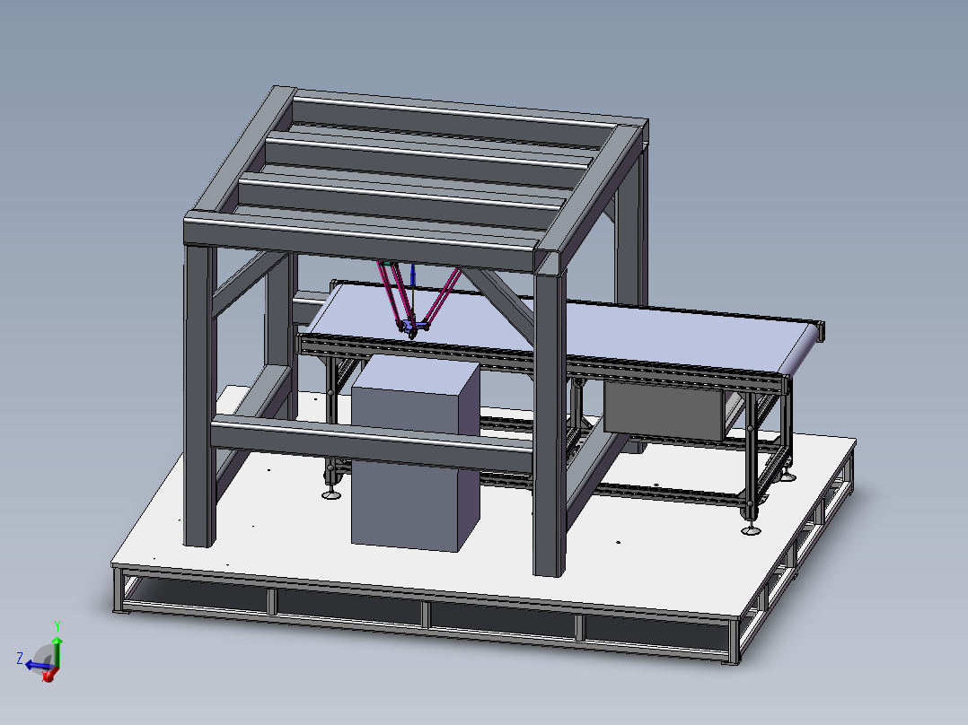 并联机器人分拣工作站3D模型