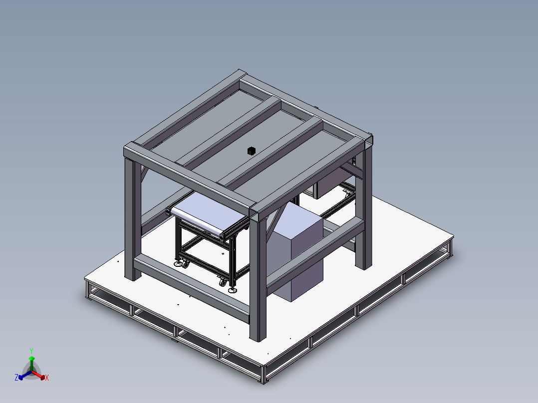 并联机器人分拣工作站3D模型正等轴测图
