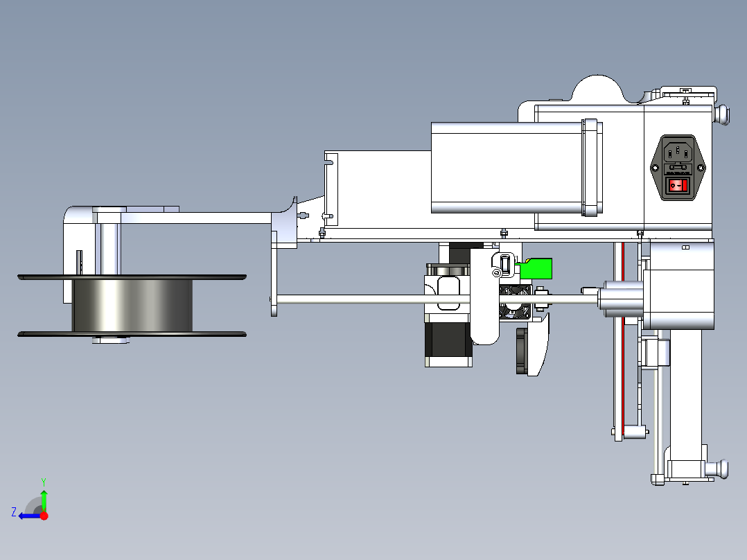 卧式搅拌机容量1000L右视图