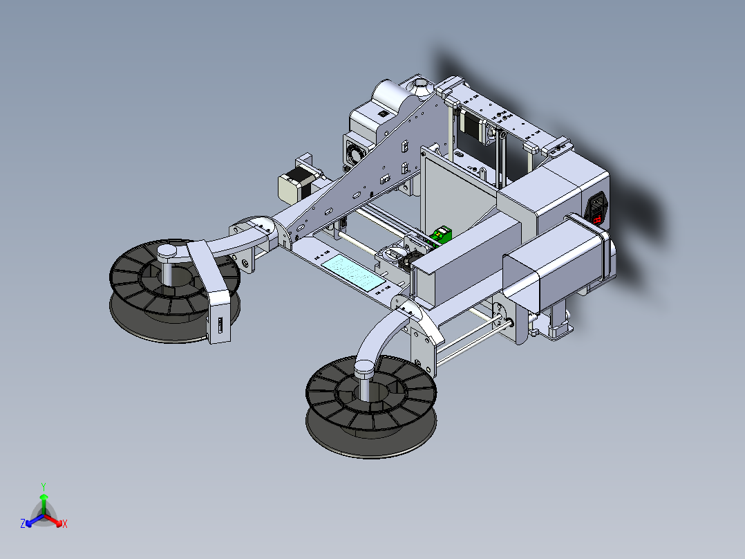 卧式搅拌机容量1000L正等轴测图