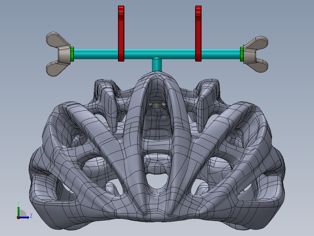 带手机支座的头盔左视图