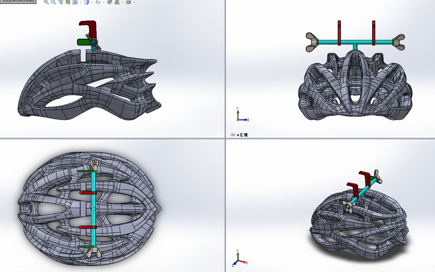 带手机支座的头盔