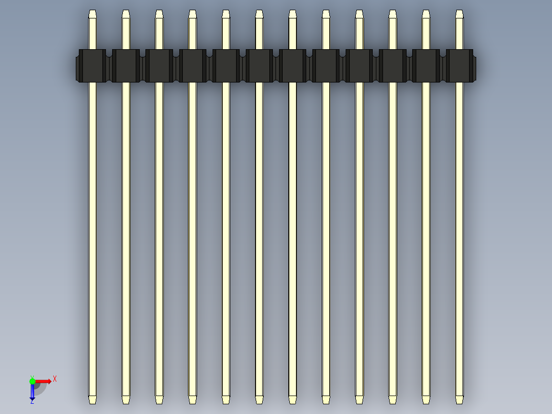 彩色公头100mil（2.54mm）系列-DS1021_black_2x12p_100mil_Type43_rev1.0俯视图