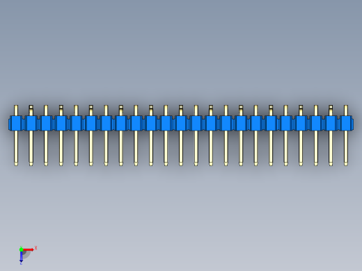 彩色公排针 100mil 2.54mm 系列-DS1022_blue_23p_100mil_Type_SMT_R2_rev1.0俯视缩略图
