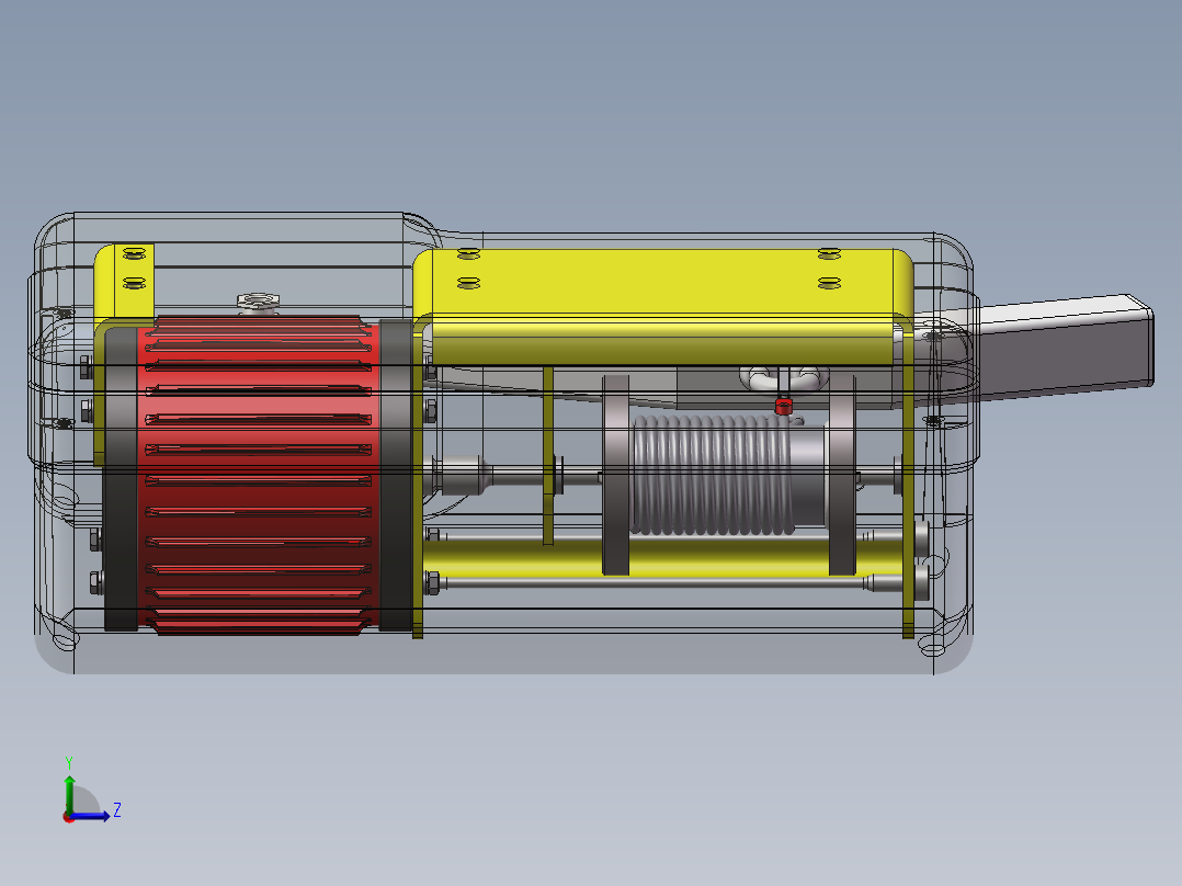 便携式绞盘机牵引越障工艺及装置设计左视图