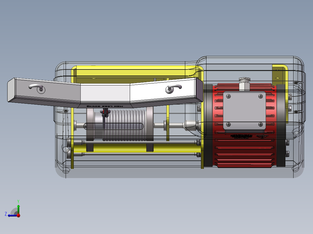 便携式绞盘机牵引越障工艺及装置设计右视图