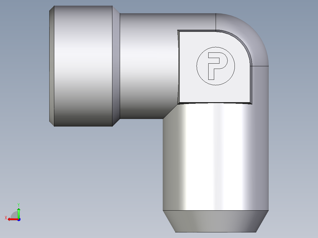 卡套式工业通用硬管接头EO_Weld_elbown_WAS16SX后视图