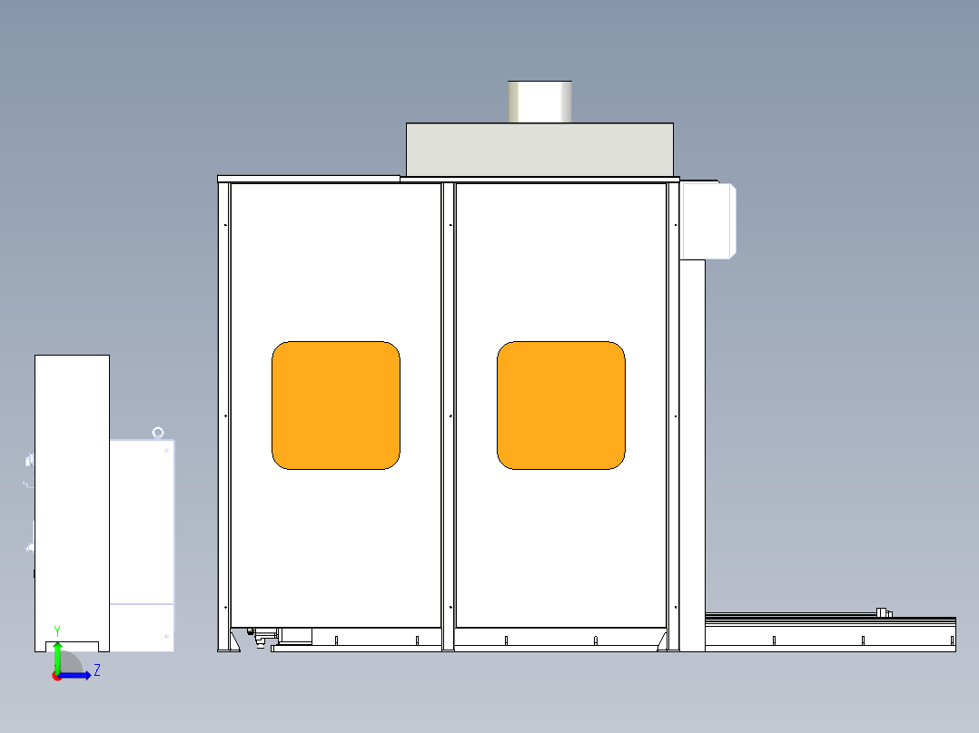 轮胎模具清洗机设计三维模型设计左视图