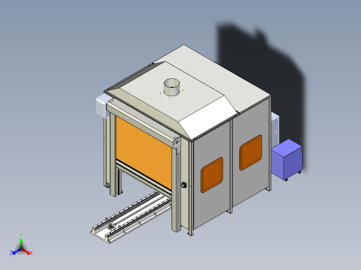 轮胎模具清洗机设计三维模型设计正等轴测缩略图