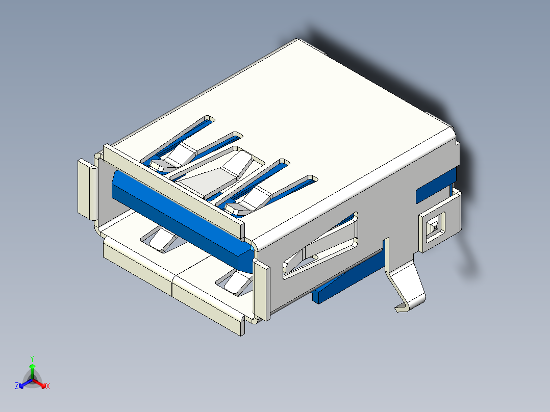 Usb3.0类型端口正等轴测图