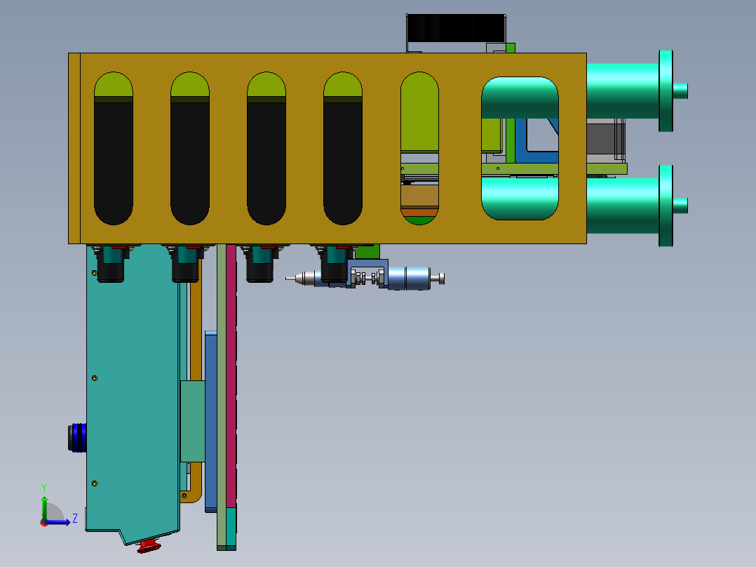 8头三轴点胶机左视图