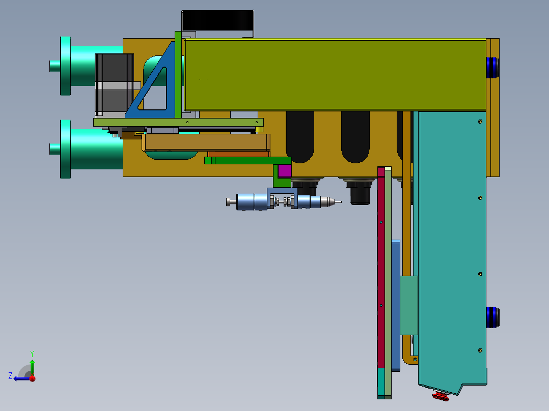 8头三轴点胶机右视图